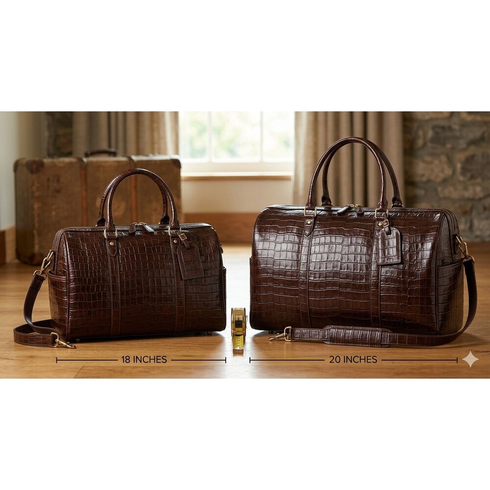 Vintage Bath & Body Works Y2K Brown Croc Travel Duo Set 20" Duffel 18" Tote